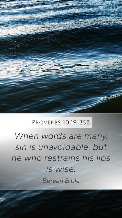 Proverbs 10:19 BSB Bible Verse Image