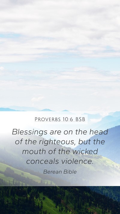 Proverbs 10:6 BSB Bible Verse Image