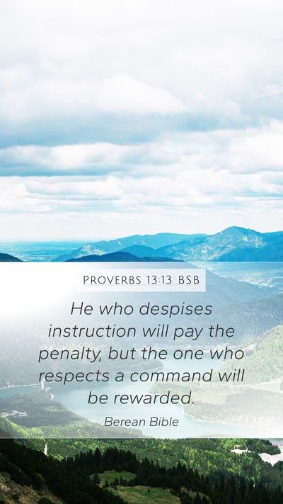 Proverbs 13:13 BSB Bible Verse Image