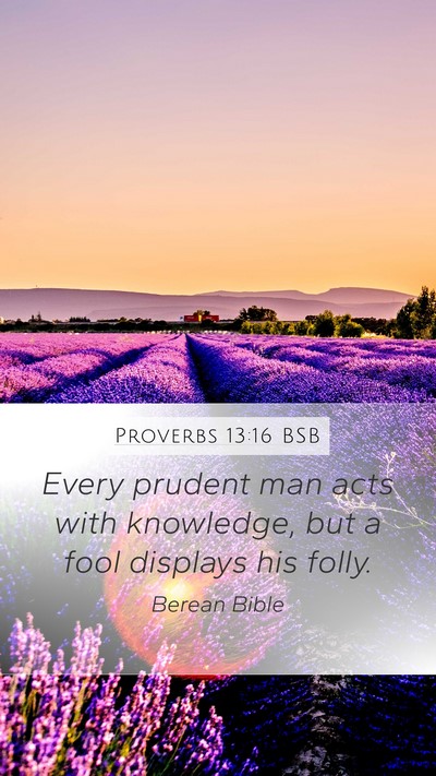 Proverbs 13:16 BSB Bible Verse Image