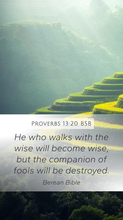 Proverbs 13:20 BSB Bible Verse Image