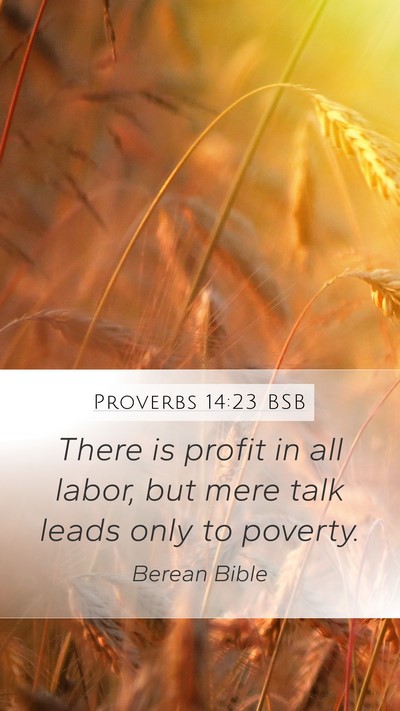 Proverbs 14:23 BSB Bible Verse Image