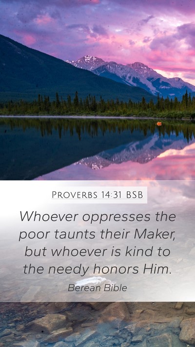 Proverbs 14:31 BSB Bible Verse Image