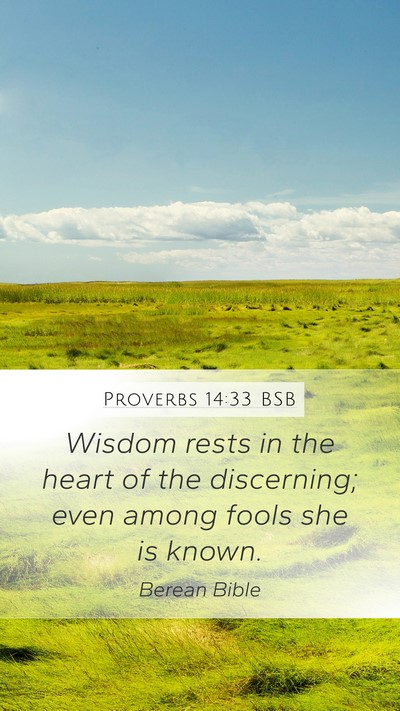 Proverbs 14:33 BSB Bible Verse Image