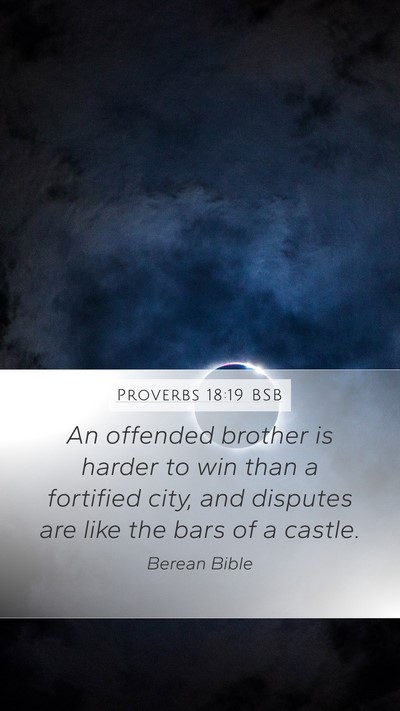 Proverbs 18:19 BSB Bible Verse Image