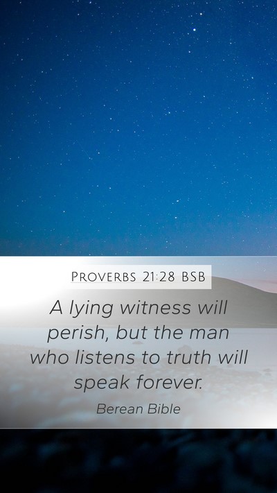 Proverbs 21:28 BSB Bible Verse Image