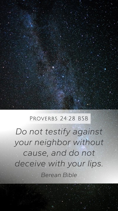 Proverbs 24:28 BSB Bible Verse Image