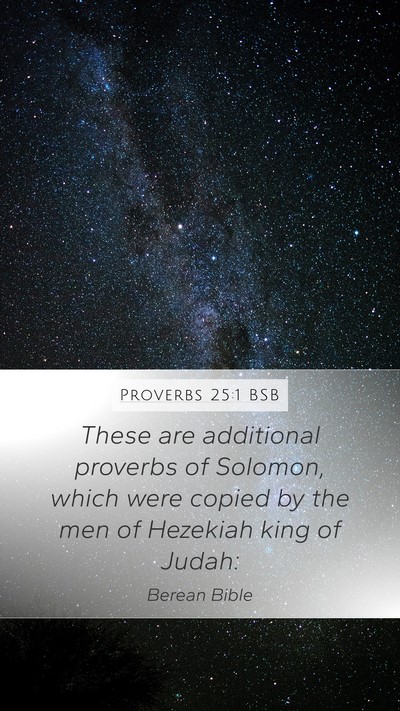 Proverbs 25:1 BSB Bible Verse Image
