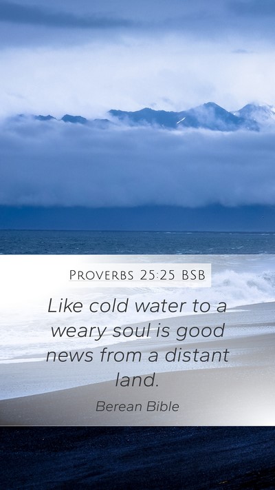 Proverbs 25:25 BSB Bible Verse Image