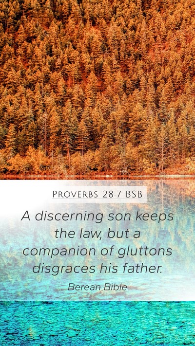 Proverbs 28:7 BSB Bible Verse Image