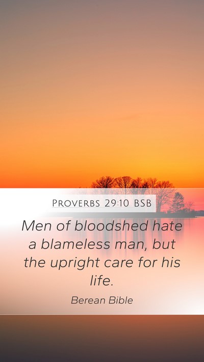 Proverbs 29:10 BSB Bible Verse Image