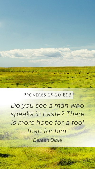 Proverbs 29:20 BSB Bible Verse Image