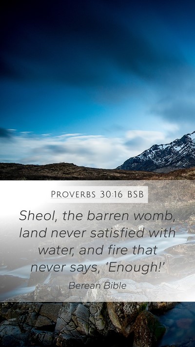 Proverbs 30:16 BSB Bible Verse Image