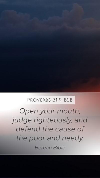 Proverbs 31:9 BSB Bible Verse Image