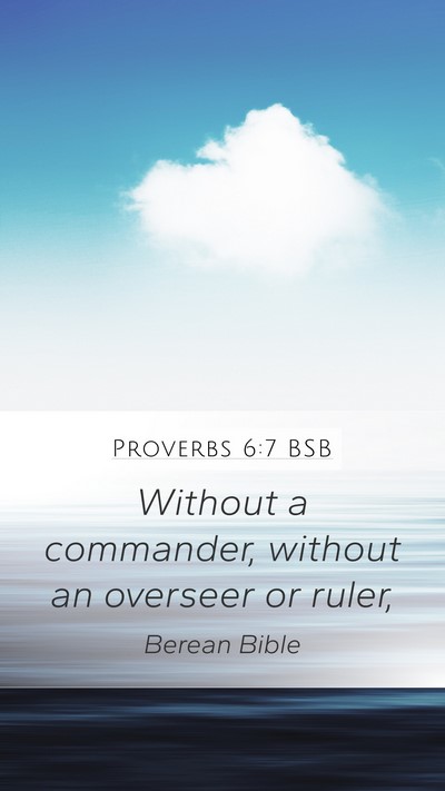 Proverbs 6:7 BSB Mobile Phone Wallpaper - Without a commander, without an overseer or - Mobile Bible Verse Wallpaper