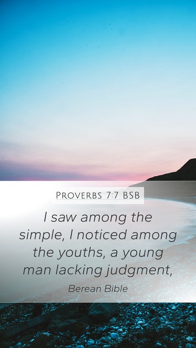 Proverbs 7:7 BSB Bible Verse Image