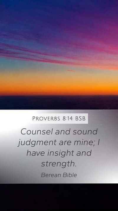 Proverbs 8:14 BSB Bible Verse Image