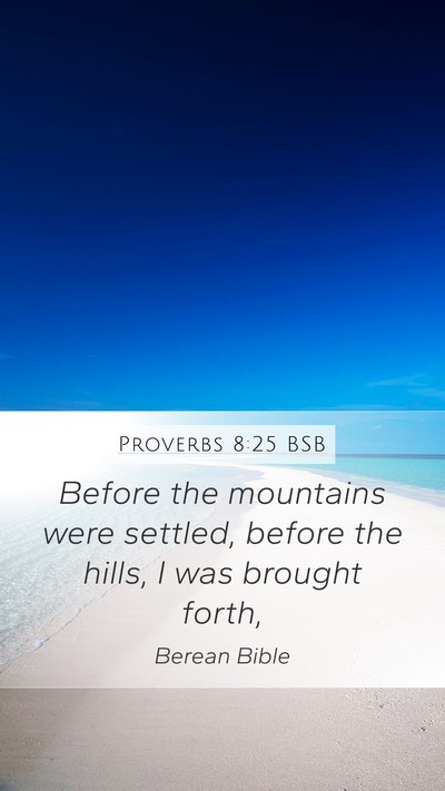 Proverbs 8:25 BSB Bible Verse Image