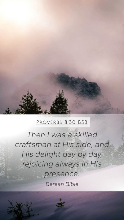 Proverbs 8:30 BSB Mobile Phone Wallpaper - Then I was a skilled craftsman at His side, and - Mobile Bible Verse Wallpaper