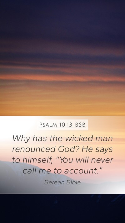 Psalm 10:13 BSB Bible Verse Image