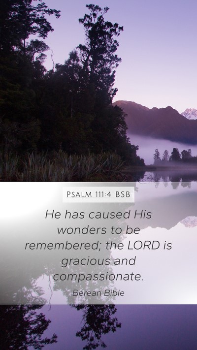 Psalm 111:4 BSB Bible Verse Image