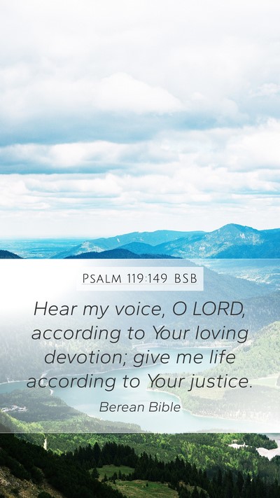 Psalm 119:149 BSB Bible Verse Image