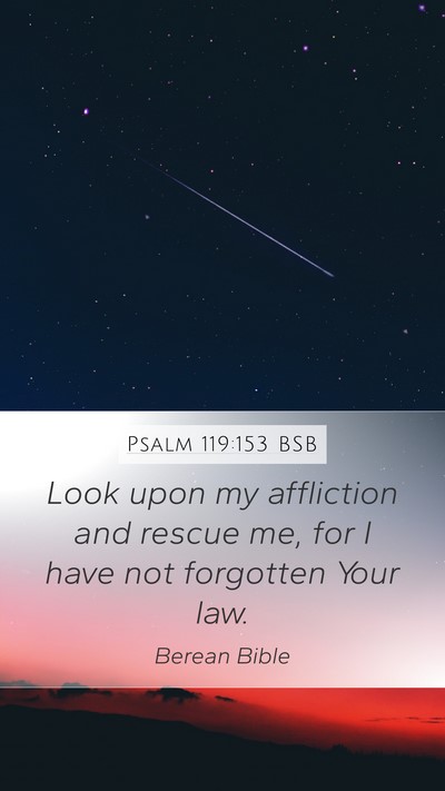 Psalm 119:153 BSB Bible Verse Image