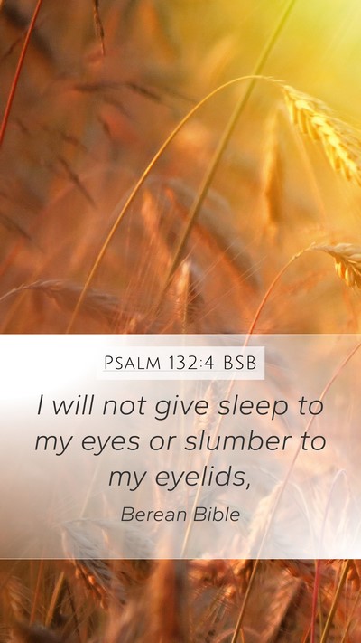 Psalm 132:4 BSB Mobile Phone Wallpaper - I will not give sleep to my eyes or slumber to my - Mobile Bible Verse Wallpaper
