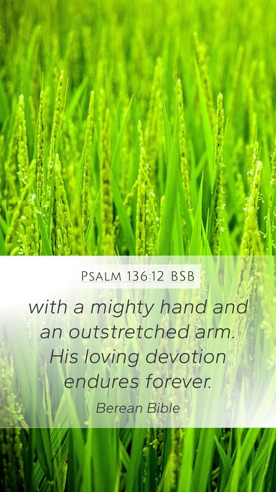 Psalm 136:12 BSB Mobile Phone Wallpaper - with a mighty hand and an outstretched arm. His - Mobile Bible Verse Wallpaper