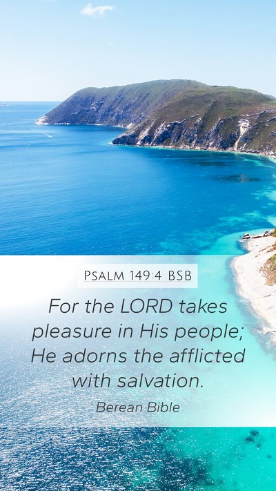 Psalm 149:4 BSB Bible Verse Image