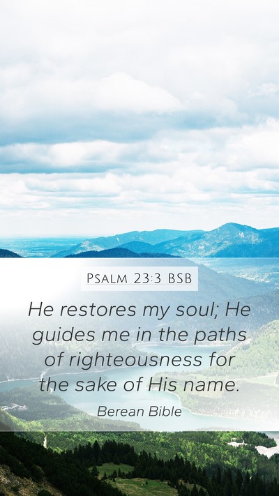 Psalm 23:3 BSB Bible Verse Image