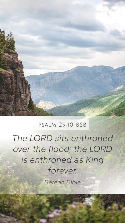 Psalm 29:10 BSB Bible Verse Image