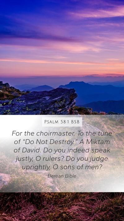 Psalm 58:1 BSB Bible Verse Image