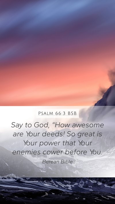 Psalm 66:3 BSB Bible Verse Image