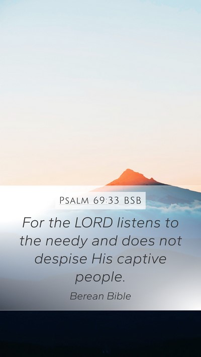 Psalm 69:33 BSB Bible Verse Image
