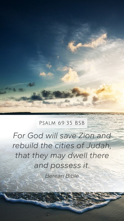 Psalm 69:35 BSB Bible Verse Image