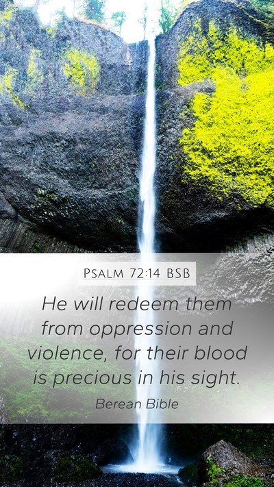 Psalm 72:14 BSB Bible Verse Image