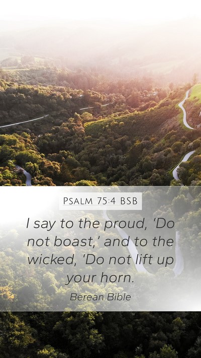 Psalm 75:4 BSB Bible Verse Image