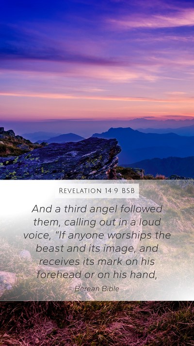 Revelation 14:9 BSB Bible Verse Image