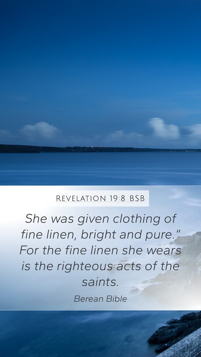 Revelation 19:8 BSB Bible Verse Image