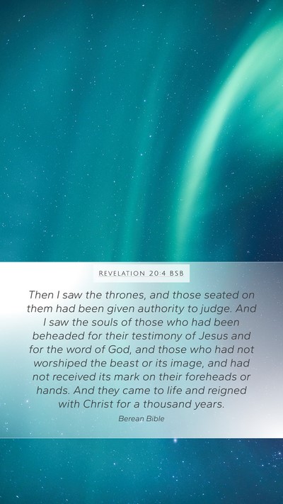 Revelation 20:4 BSB Bible Verse Image