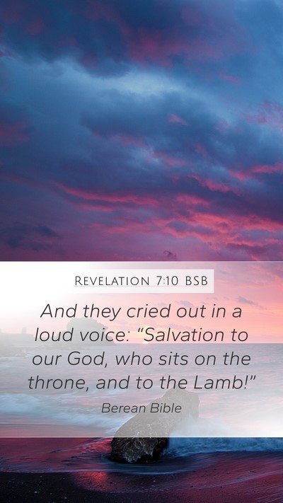 Revelation 7:10 BSB Bible Verse Image