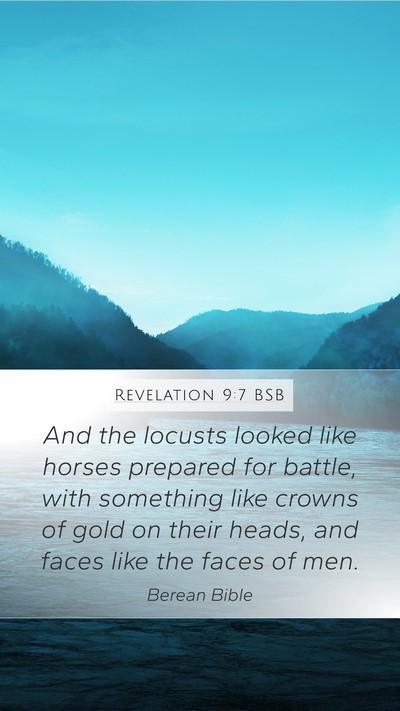 Revelation 9:7 BSB Bible Verse Image