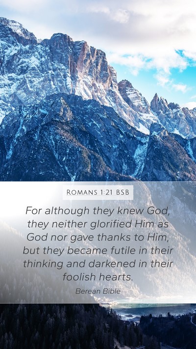 Romans 1:21 BSB Bible Verse Image