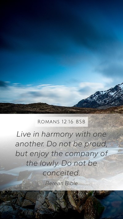 Romans 12:16 BSB Bible Verse Image
