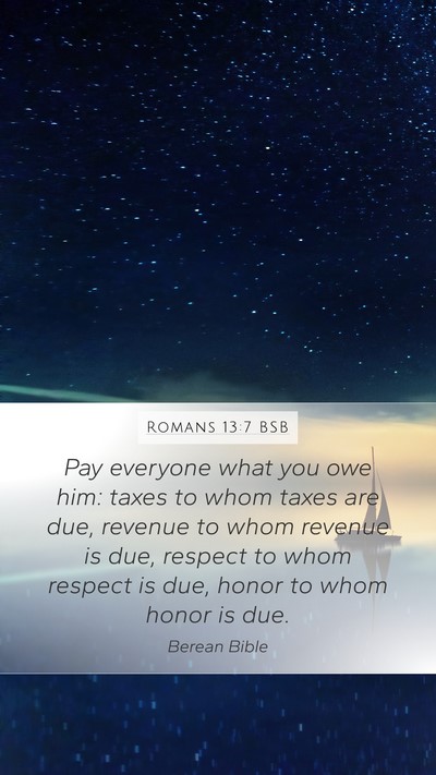 Romans 13:7 BSB Bible Verse Image