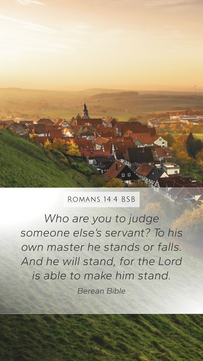 Romans 14:4 BSB Bible Verse Image