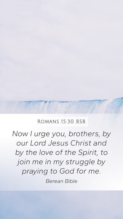 Romans 15:30 BSB Bible Verse Image