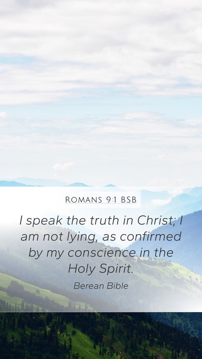 Romans 9:1 BSB Bible Verse Image