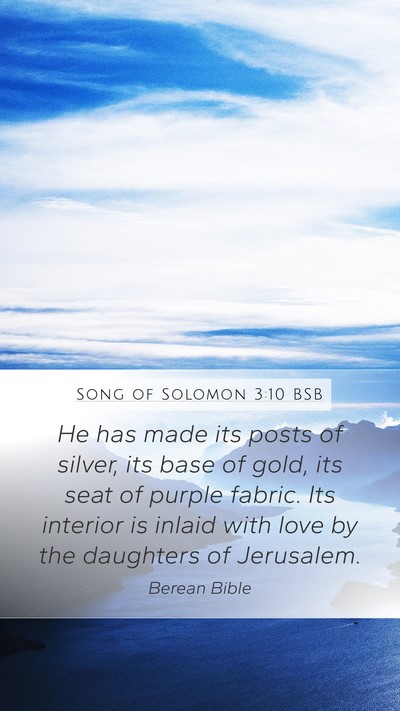 Song of Solomon 3:10 BSB Mobile Phone Wallpaper - He has made its posts of silver, its base of - Mobile Bible Verse Wallpaper